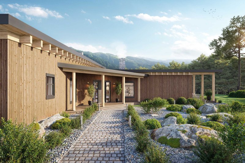 Architectural House Design - Exterior - Front Elevation 3 for Contemporary House Plan #924-1 - 3 bed, 2 bath