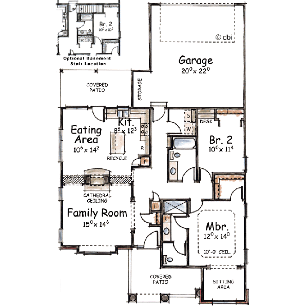 House Plan Design - Craftsman Floor Plan - Main Floor Plan #20-1367