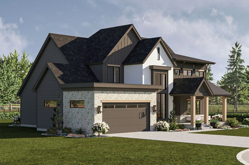House Design - Exterior - Other Elevation 1 for Modern House Plan #455-346 - 4 bed, 2.5 bath