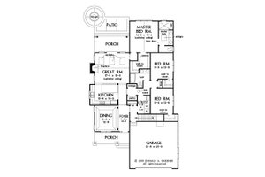 Floor Plan - Main Floor for Cottage House Plan #929-1093 - 3 bed, 2 bath