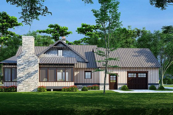 Exterior - Rear Elevation for Country House Plan #923-226 - 3 bed, 2.5 bath