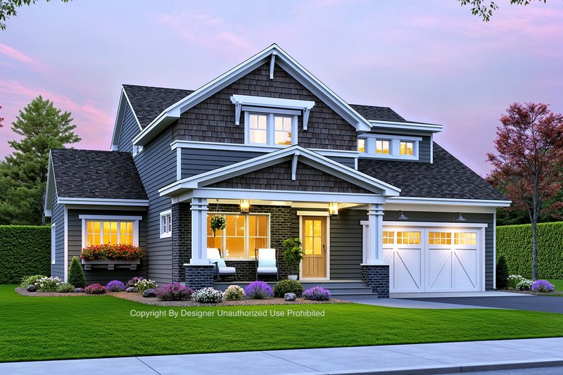 Architectural House Design - Exterior - Front Elevation 3 for Bungalow House Plan #51-1367 - 4 bed, 3.5 bath
