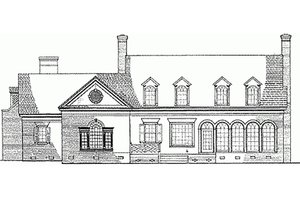 Exterior - Rear Elevation for Classical House Plan #137-127 - 4 bed, 3 bath