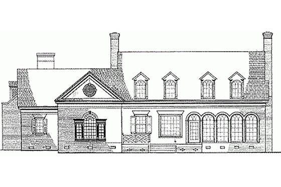 Exterior - Rear Elevation for Classical House Plan #137-127 - 4 bed, 3 bath