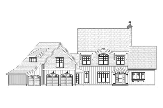 Exterior - Front Elevation 3 for Traditional House Plan #901-106 - 4 bed, 3.5 bath