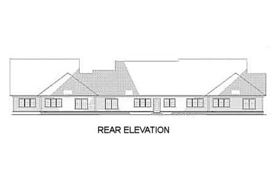 Exterior - Rear Elevation for Traditional House Plan #17-550 - 2 bed, 2 bath