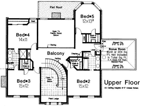 European Floor Plan - Upper Floor Plan #310-222