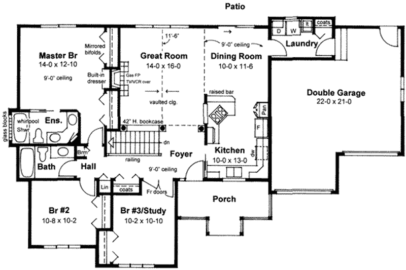 Architectural House Design - Floor Plan - Main Floor for Traditional House Plan #126-121 - 3 bed, 2 bath