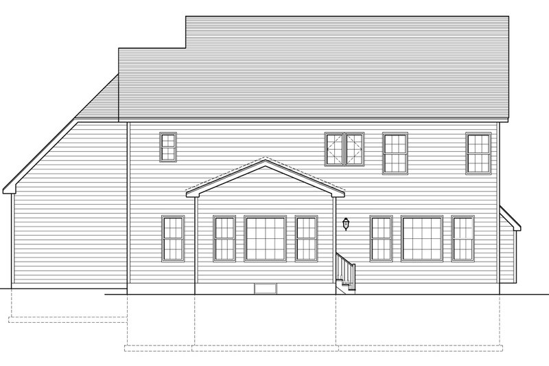 Architectural House Design - Exterior - Rear Elevation for Colonial House Plan #1010-154 - 3 bed, 2.5 bath