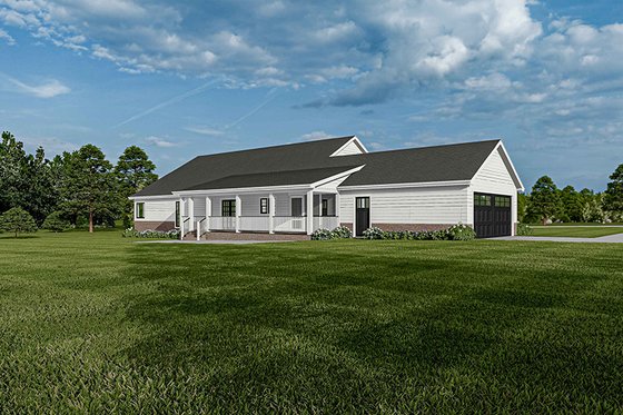 Exterior - Rear Elevation for Ranch House Plan #17-2142 - 3 bed, 2 bath