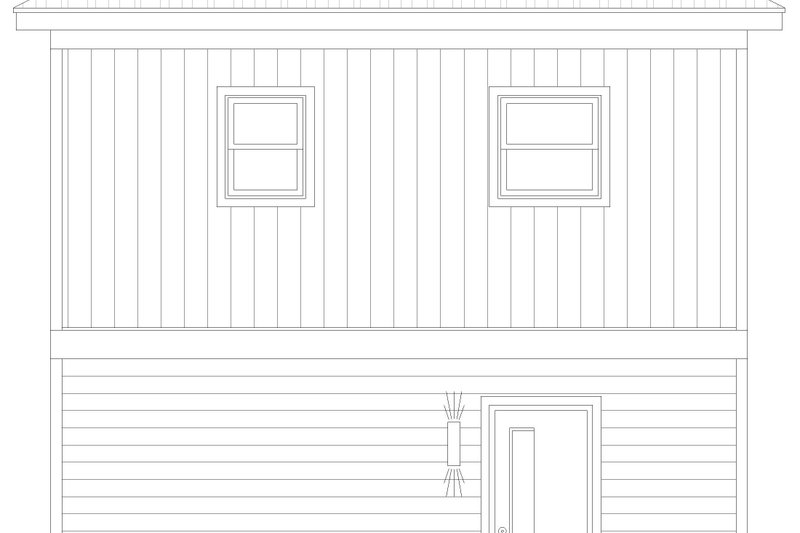 House Blueprint - Exterior - Rear Elevation for Craftsman House Plan #932-1249 - 1 bed, 1.5 bath