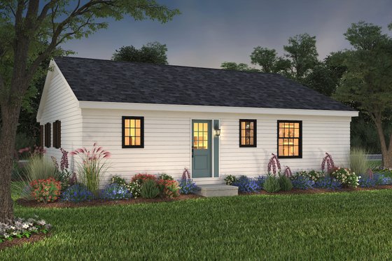Exterior - Rear Elevation 3 for Ranch House Plan #72-101 - 3 bed, 2 bath