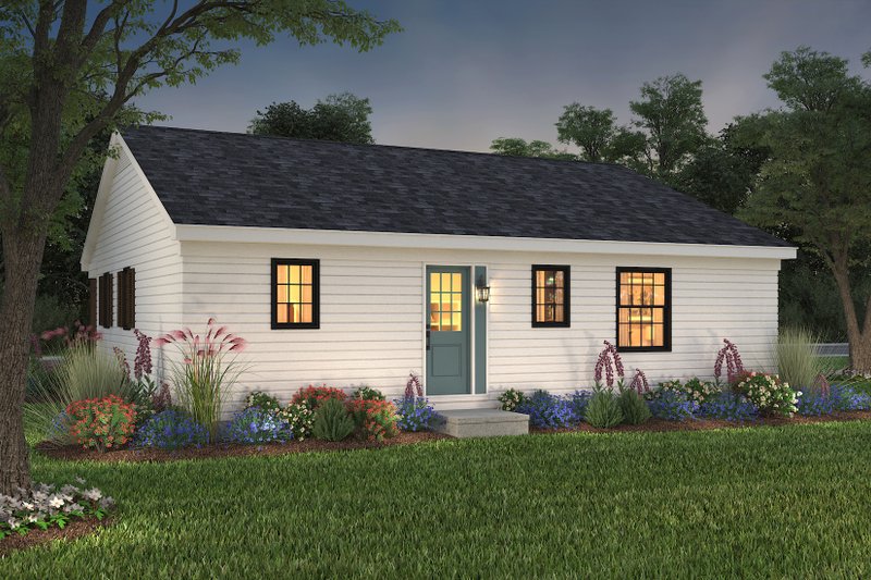 House Blueprint - Exterior - Rear Elevation 3 for Ranch House Plan #72-101 - 3 bed, 2 bath