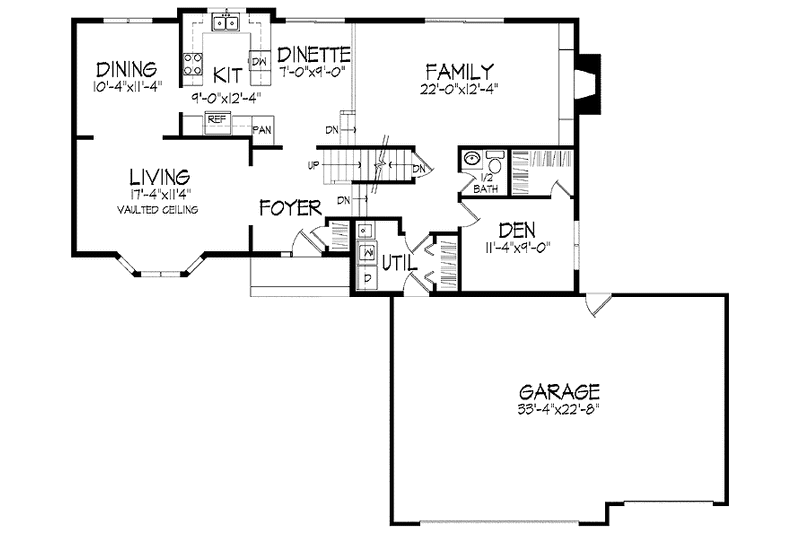 Architectural House Design - Floor Plan - Main Floor for European House Plan #51-716 - 3 bed, 2.5 bath