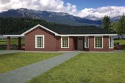 Ranch Style House Plan - 3 Beds 2 Baths 990 Sq/Ft Plan #1061-31 Exterior 