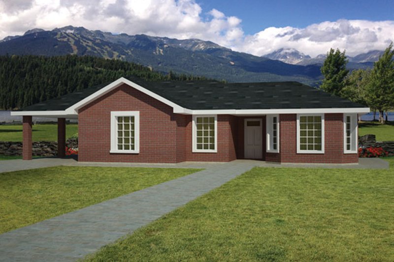 Home Plan - Exterior - Front Elevation 3 for Ranch House Plan #1061-31 - 3 bed, 2 bath