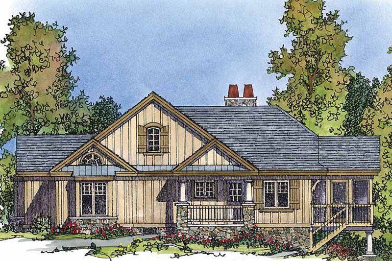 House Blueprint - Exterior - Front Elevation 3 for Country House Plan #1016-44 - 2 bed, 2.5 bath