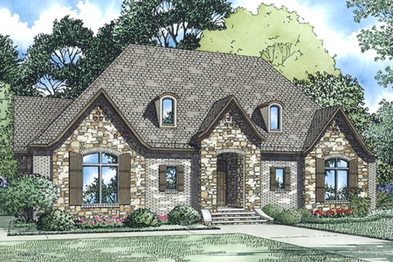 Dream House Plan - Exterior - Front Elevation 3 for European House Plan #17-3388 - 3 bed, 3 bath