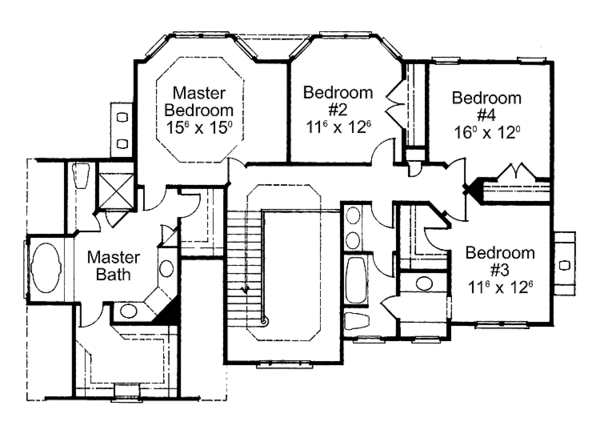Home Plan - Colonial Floor Plan - Upper Floor Plan #429-277