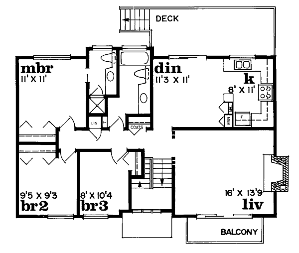 Bungalow Floor Plan - Main Floor Plan #47-396