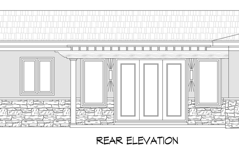 House Blueprint - Exterior - Rear Elevation 3 for Contemporary House Plan #932-1462 - 3 bed, 3 bath