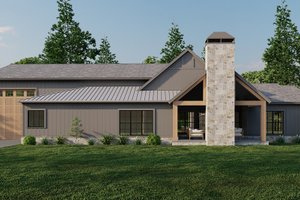 Exterior - Rear Elevation for Barndominium House Plan #923-315 - 4 bed, 2.5 bath