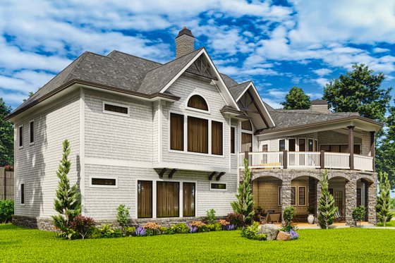 Exterior - Rear Elevation for Craftsman House Plan #54-697 - 4 bed, 4.5 bath
