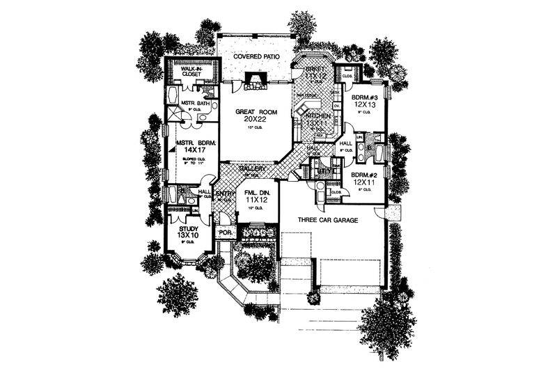 Dream House Plan - Floor Plan - Main Floor for European House Plan #310-1124 - 3 bed, 3 bath
