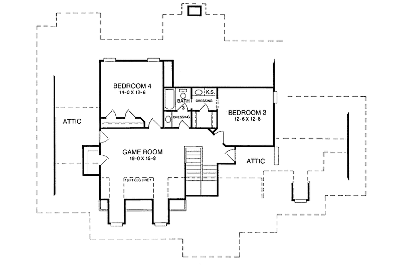 House Blueprint - Floor Plan - Upper Floor for Country House Plan #952-216 - 4 bed, 3 bath