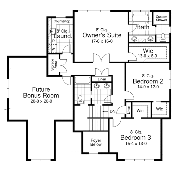 Home Plan - Craftsman Floor Plan - Upper Floor Plan #51-964