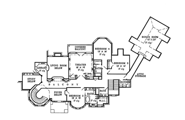 Home Plan - European Floor Plan - Upper Floor Plan #968-43
