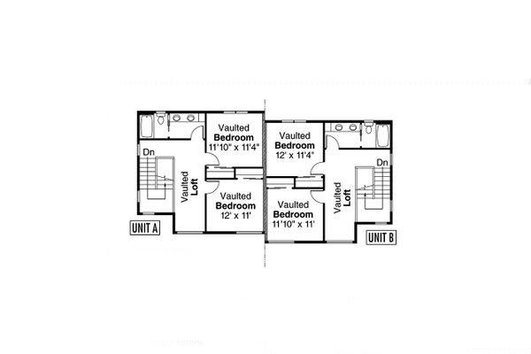 Modern Floor Plan - Upper Floor Plan #124-1332