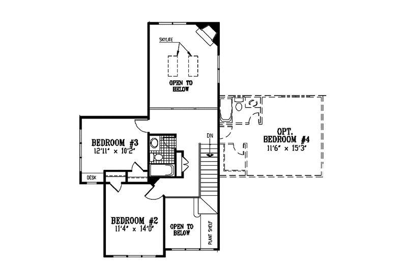 Architectural House Design - Floor Plan - Upper Floor for Country House Plan #953-97 - 3 bed, 2.5 bath