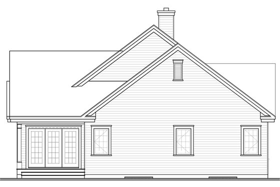 Exterior - Rear Elevation for Country House Plan #23-2574 - 2 bed, 1 bath