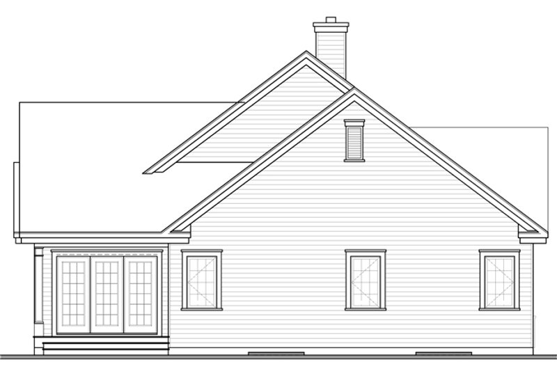 Home Plan - Exterior - Rear Elevation for Country House Plan #23-2574 - 2 bed, 1 bath