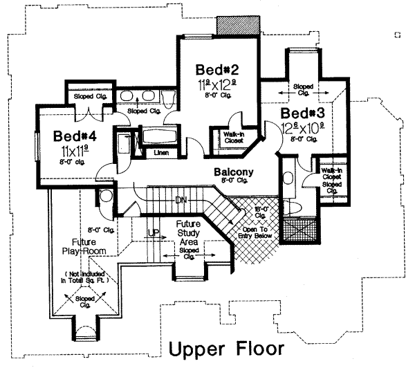 European Floor Plan - Upper Floor Plan #310-212