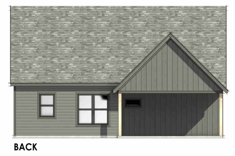 House Blueprint - Exterior - Rear Elevation for Country House Plan #1096-191 - 3 bed, 2 bath