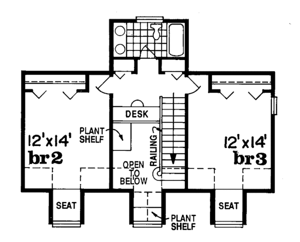House Blueprint - Country Floor Plan - Upper Floor Plan #47-835