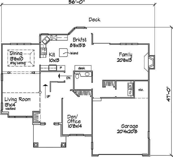 House Plan Design - Traditional Floor Plan - Main Floor Plan #320-527