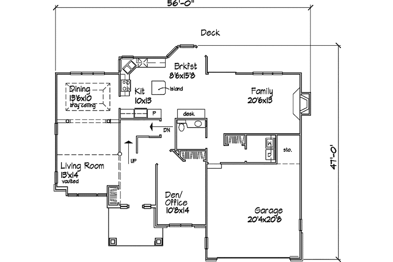 Home Plan - Floor Plan - Main Floor for Traditional House Plan #320-527 - 3 bed, 2.5 bath