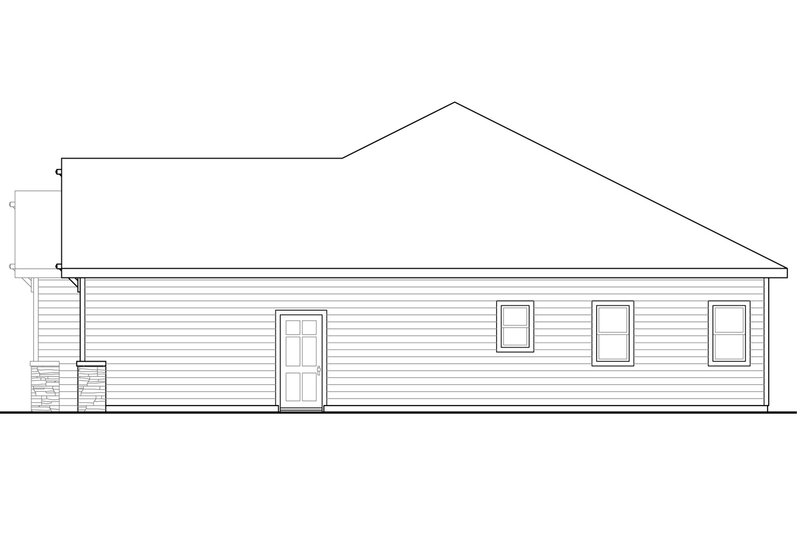 House Blueprint - Exterior - Other Elevation 1 for Ranch House Plan #124-1001 - 3 bed, 2 bath