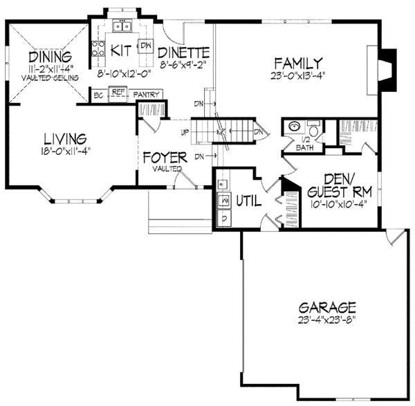 Dream House Plan - Tudor Floor Plan - Main Floor Plan #51-757