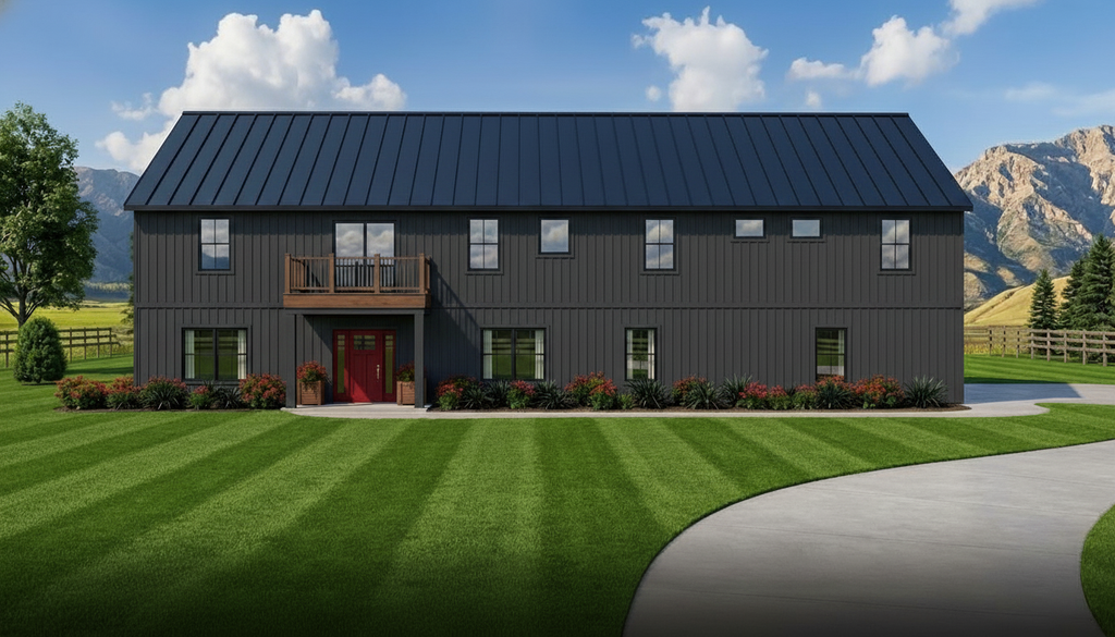 Exterior - Front Elevation 2 for Barndominium House Plan #1064-307 - 7 bed, 7 bath