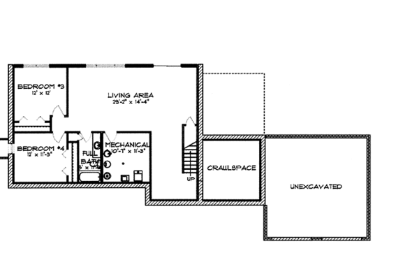 Dream House Plan - Country Floor Plan - Lower Floor Plan #980-4