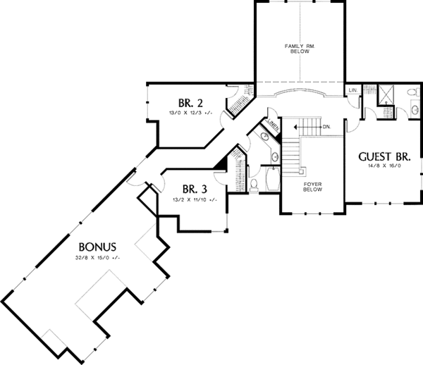 Dream House Plan - Country Floor Plan - Upper Floor Plan #48-832