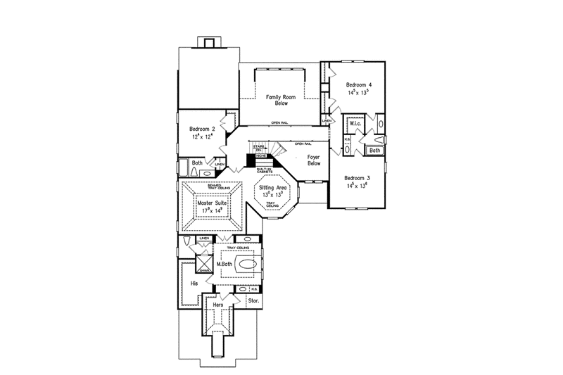 Dream House Plan - Floor Plan - Upper Floor for Tudor House Plan #927-423 - 5 bed, 4.5 bath