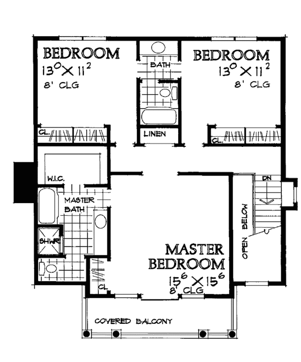Dream House Plan - Country Floor Plan - Upper Floor Plan #72-946