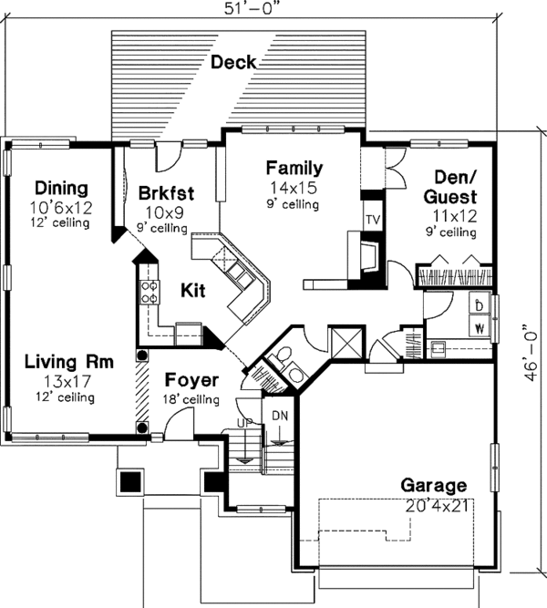 Architectural House Design - Traditional Floor Plan - Main Floor Plan #320-651