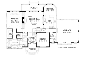 Floor Plan - Main Floor for Traditional House Plan #929-341 - 3 bed, 2.5 bath