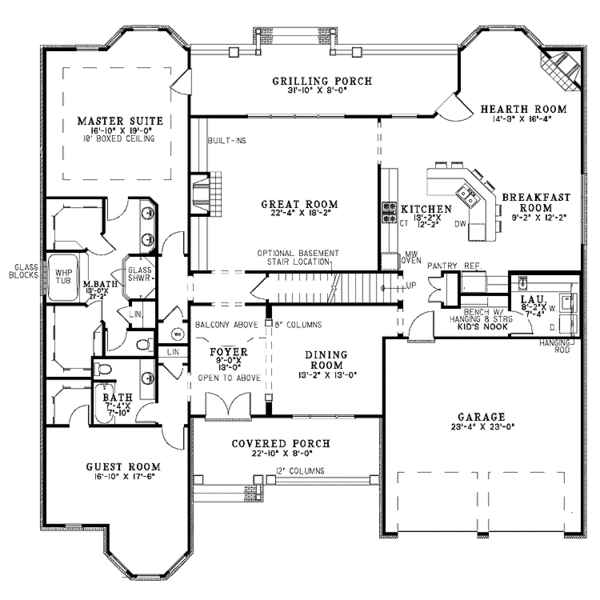House Design - Country Floor Plan - Main Floor Plan #17-3283